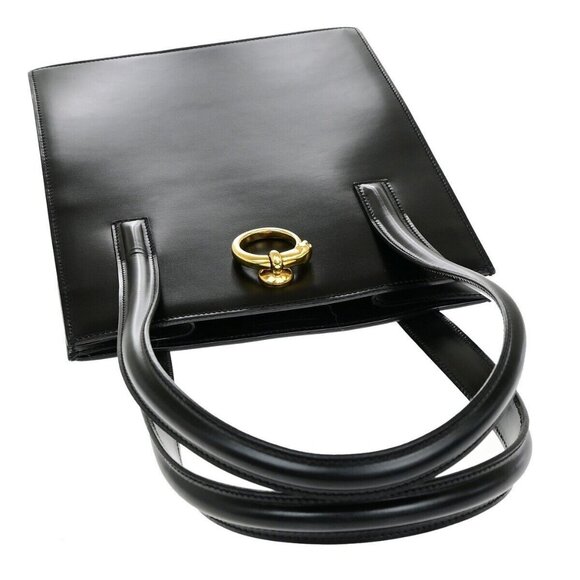 CARTIER Logo Panther Shoulder Hand Bag Leather Black GHW Made In Italy 34YG991 - Picture 3 of 16